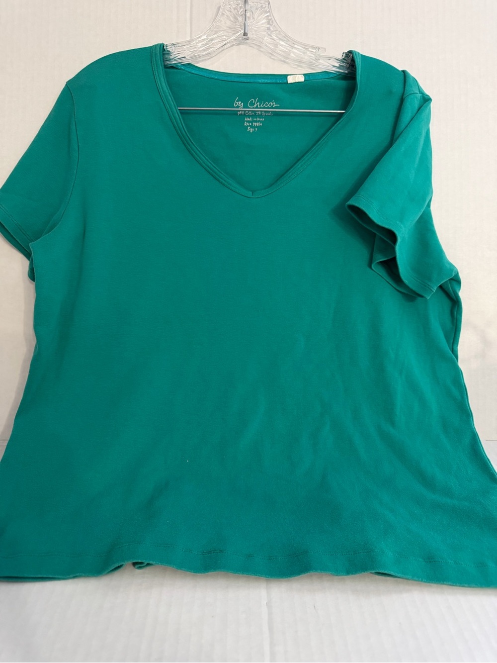 Chico's Women's Teal V-Neck Short Sleeve Tee